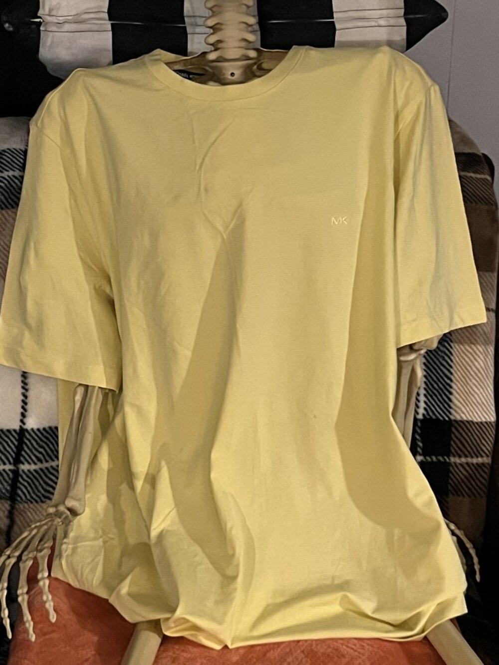 Michael Kors Men’s Yellow Embroidered Logo T-Shirt Size L NWOT